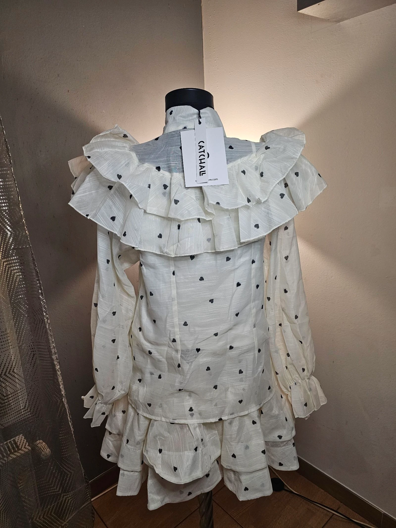 Catchall blouse skirt set with heart print ruffles new – photo 2